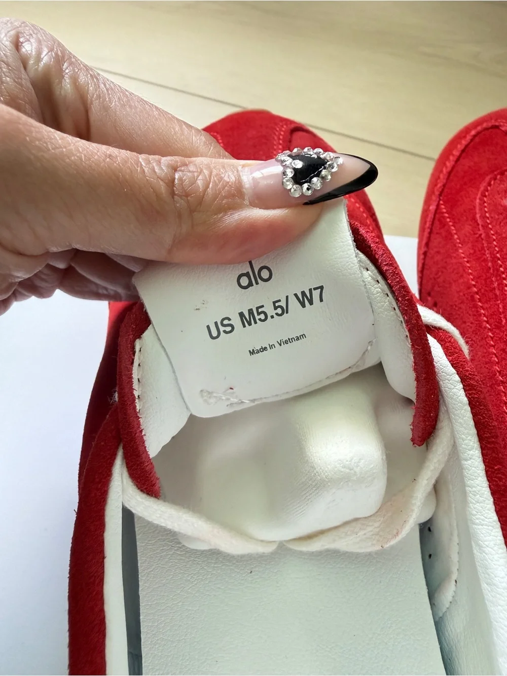 Brand New ALO Sunset Sneakers Candy Heart Red with White Laces Size 7
